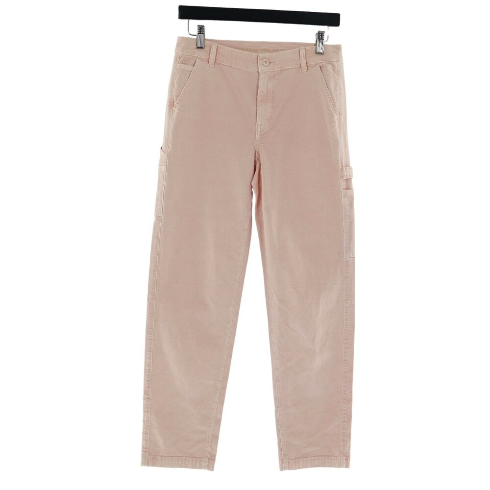 American Eagle WomensStretch Carpenter Pants Bubblegum Pink With Pockets & Zippe